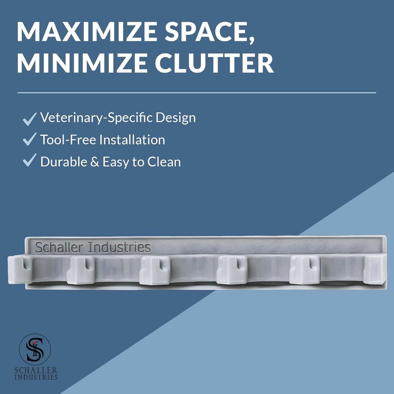 Si Anesthesia Bag Rack for Veterinary Clinic Organization – Wall Mounted Rack for Storing 9 Anesthesia Breathing Bags, Easy Installation Using Adhesive Mounts, Space-Saving Veterinary Storage Use - Image 2